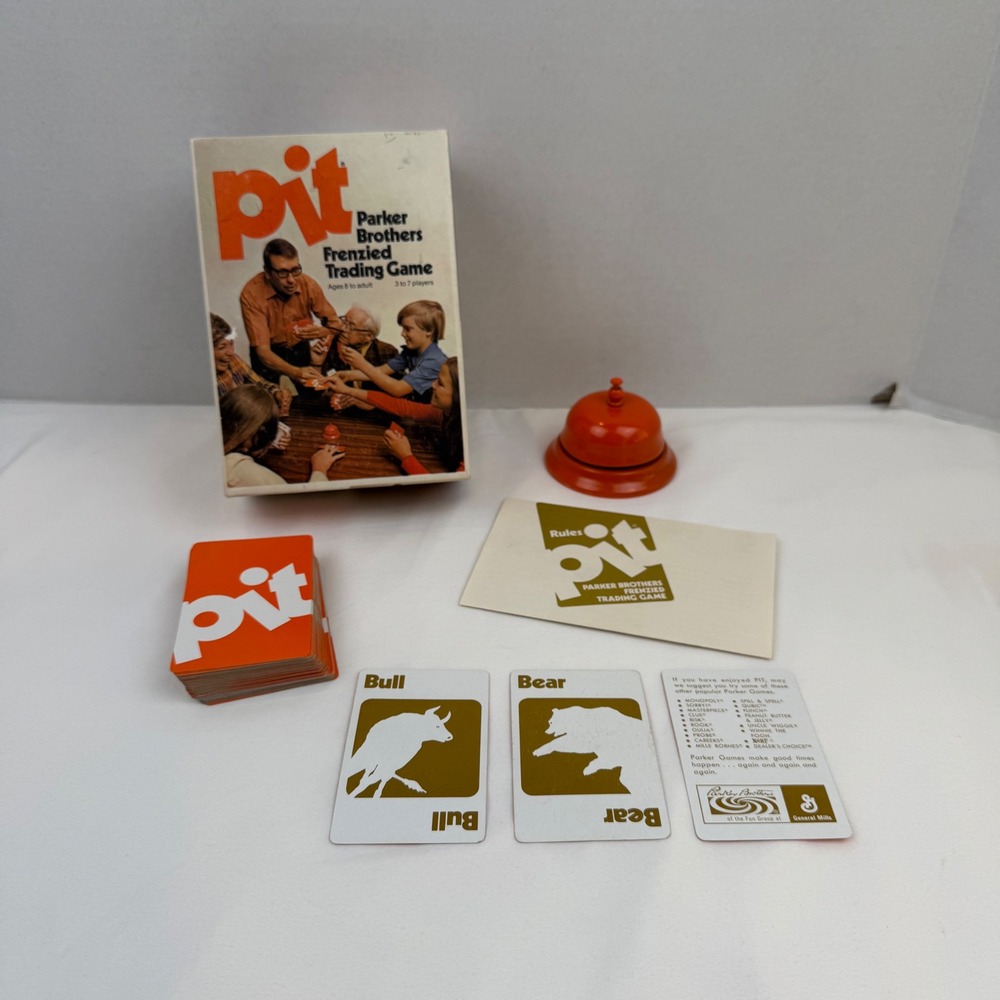 Vintage Pit Parker Brothers Trading Game Card Game with Bell 1970s Complete